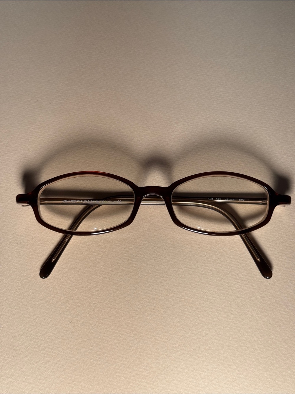 Emporio Armani brown glasses frames 312 47-16-135